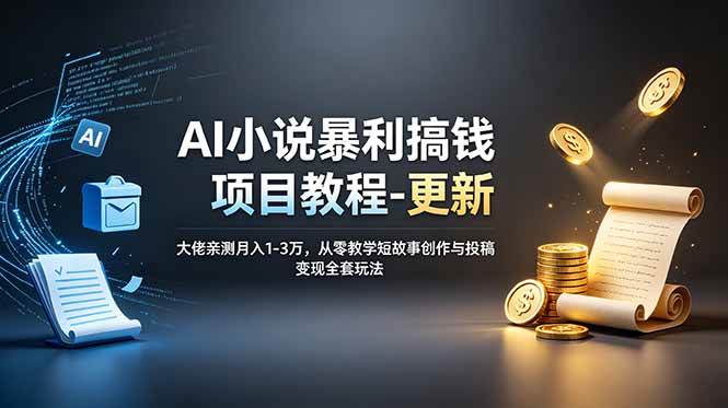 (19293期)AI小说暴利搞钱项目教程-更新,大佬亲测月入1-3万,从零教学短故事创作与投稿变现全套玩法-邪修侠 - 演示