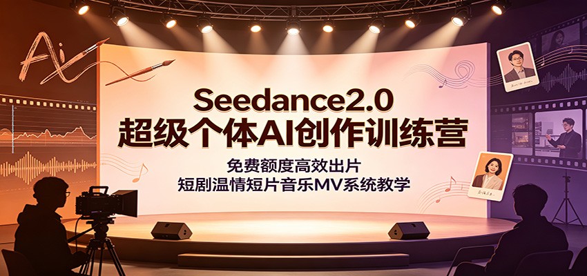 Seedance2.0超级个体AI创作训练营：免费额度高效出片，短剧温情短片音乐MV系统教学-怪兽网创俱乐部