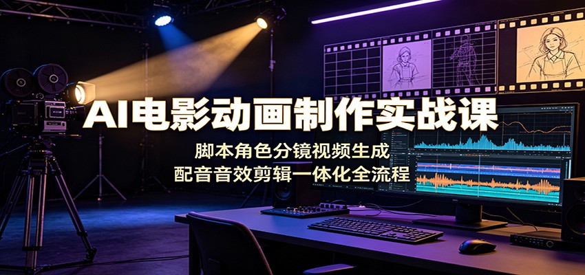 AI电影动画制作实战课：脚本角色分镜视频生成，配音音效剪辑一体化全流程-怪兽网创俱乐部