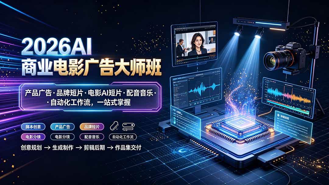 （19303期）2026AI商业电影广告大师班：产品广告·品牌短片·电影AI短片·配音音乐·自动化工作流，一站式掌握-邪修侠 - 演示