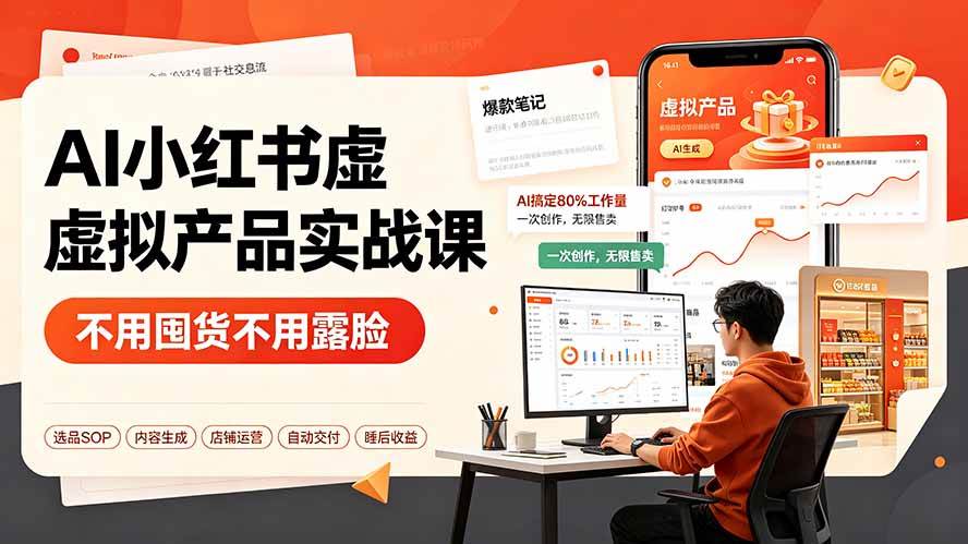 （19314期）AI小红书虚拟产品实战课-更新：不用囤货不用露脸，AI搞定80%工作量，一次创作无限售卖睡后收益-邪修侠 - 演示