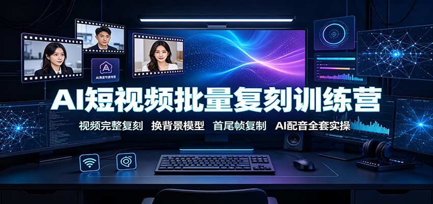 AI短视频批量复刻训练营：视频完整复刻，换背景模型、首尾帧复制、AI配音全套实操-邪修侠 - 演示