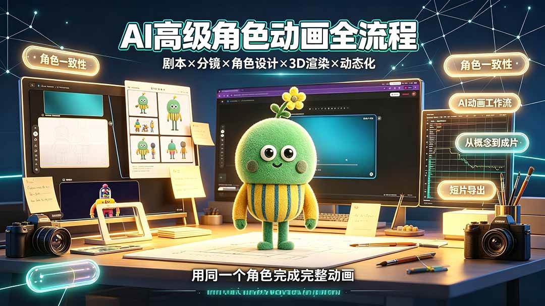 （19304期）AI高级角色动画全流程：剧本×分镜×角色设计×3D渲染×动态化，从概念到成片一站式教学-邪修侠 - 演示