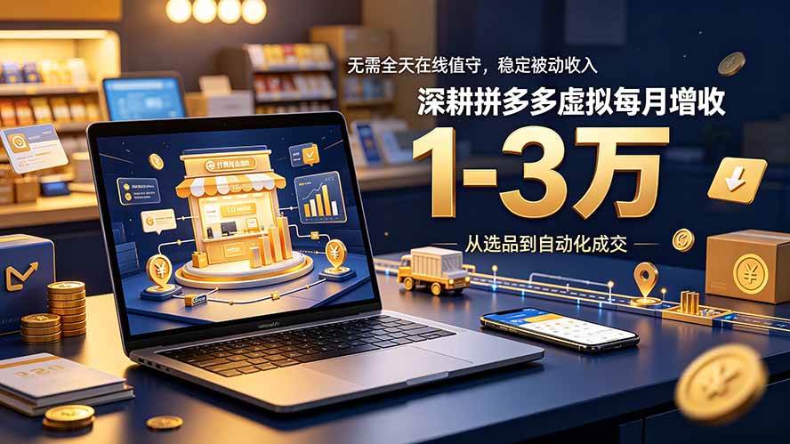 (19326期)无需全天在线值守,稳定被动收入,深耕拼多多虚拟每月增收 1-3 万-邪修侠