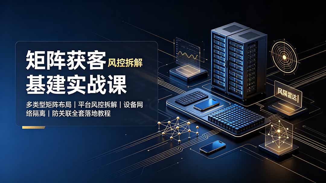矩阵获客基建实战课：多类型矩阵布局｜平台风控拆解｜设备网络隔离｜防关联全套落地教程-羽桐社资源站