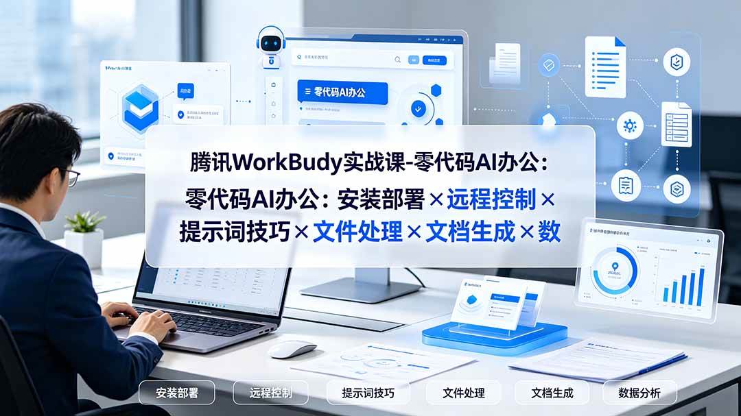 (19325期)腾讯WorkBuddy实战课-零代码AI办公:安装部署×远程控制×提示词技巧×文件处理×文档生成×数据分析-邪修侠