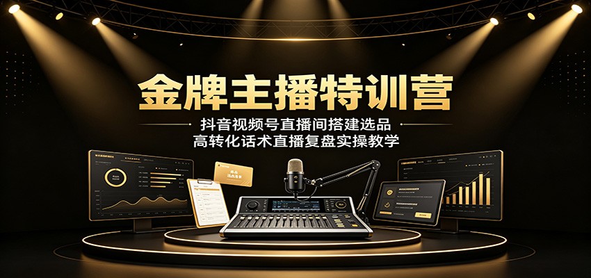 金牌主播特训营:抖音视频号直播间搭建选品,高转化话术直播复盘实操教学-邪修侠 - 演示