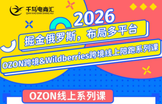 千鸟跨境·26年OZON&wildberries跨境店线上陪跑训练营(更新)-怪兽网创俱乐部