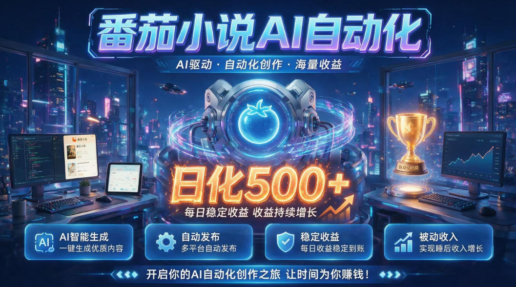 小白可做番茄AI，居家轻创业，每日稳赚500➕，普通人低门槛轻松线上增收【揭秘】-怪兽网创俱乐部