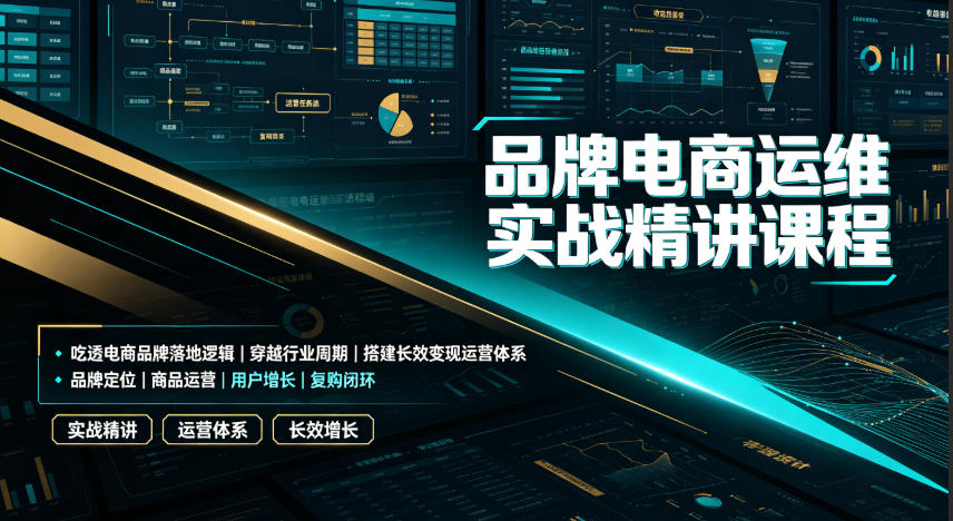 品牌电商运维实战精讲课程｜吃透电商品牌落地逻辑、穿越行业周期、搭建长效变现运营体系-怪兽网创俱乐部