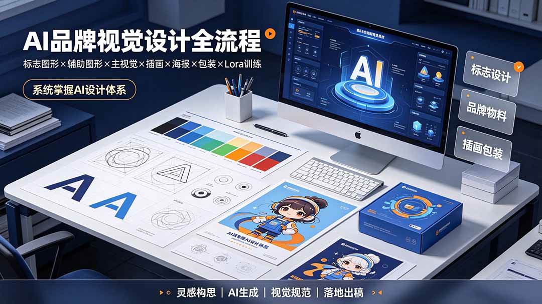 (19372期)AI品牌视觉设计全流程:标志图形×辅助图形×主视觉×插画×海报×包装×Lora训练,系统掌握AI设计体系-小栈博客测试网