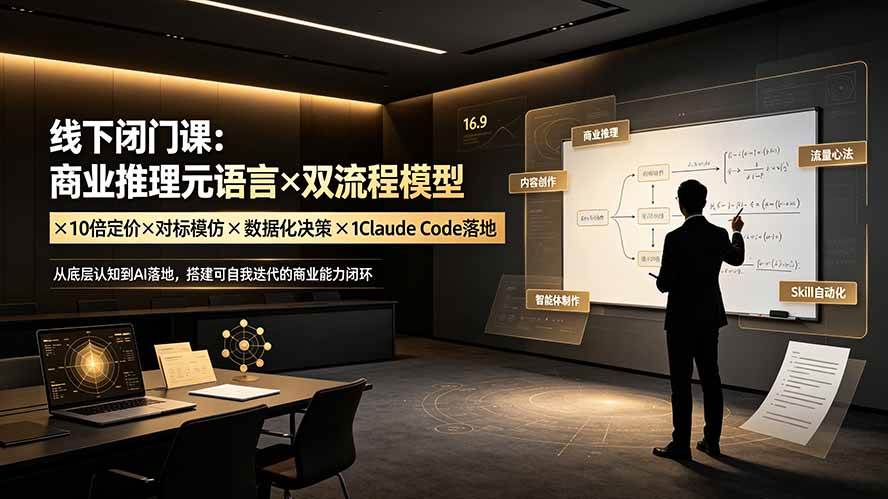 （19381期）线下闭门课：商业推理元语言×双流程模型×10倍定价×对标模仿×数据化决策×Claude Code落地，击穿认知盲区-小栈博客测试网