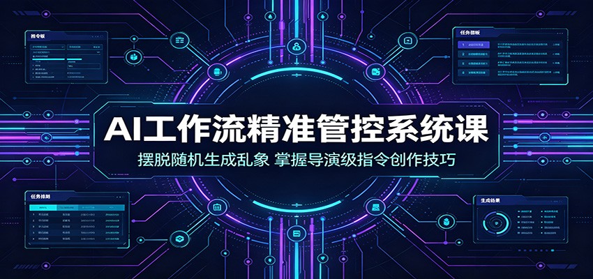 AI工作流精准管控系统课:摆脱随机生成乱象,掌握导演级指令创作技巧-小白项目网