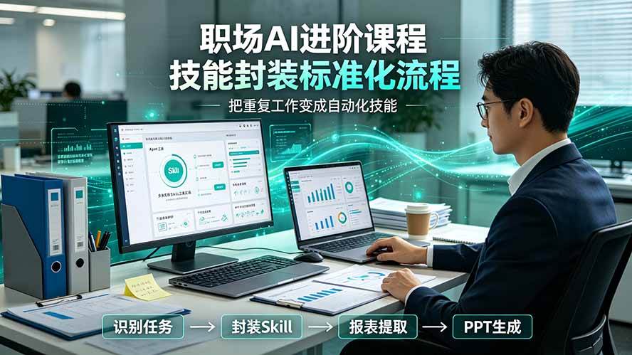 (19369期)职场AI进阶课程;多类实用Skill工具实操,专属技能封装标准化流程,报表行业报告一键提取核心内容-小栈博客测试网