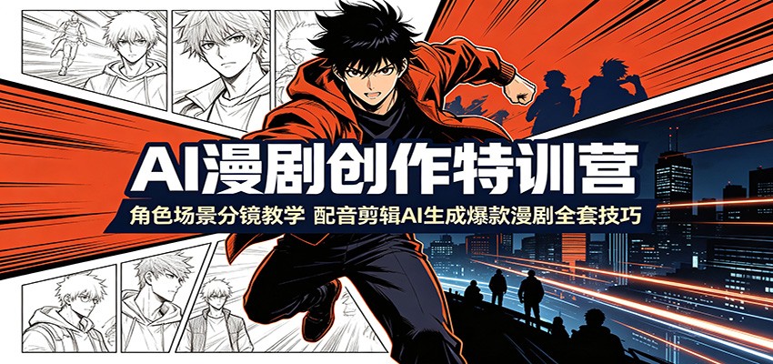 AI漫剧创作特训营：角色场景分镜教学，配音剪辑AI生成爆款漫剧全套技巧-邪修侠 - 演示