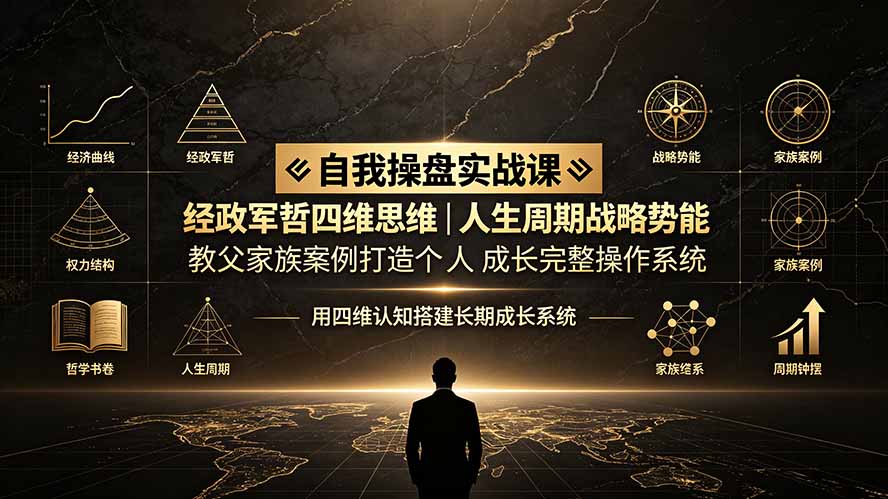自我操盘实战课：经政军哲四维思维｜人生周期战略势能｜教父家族案例打造个人成长完整操作系统-网创百晓生