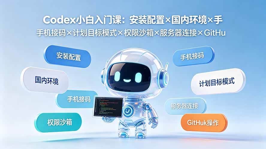 (19402期)Codex小白入门课:安装配置×国内环境×手机接码×计划目标模式×权限沙箱×服务器连接×GitHub操作-小栈博客测试网