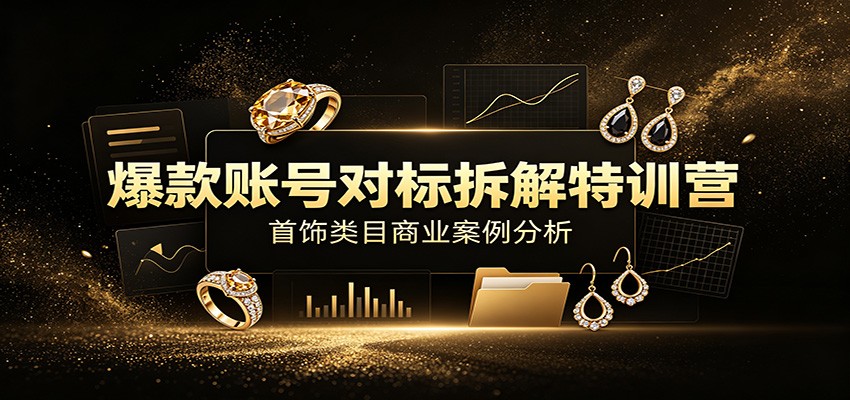爆款账号对标拆解特训营:首饰类目商业案例分析,配套完整资料内容-小白项目网