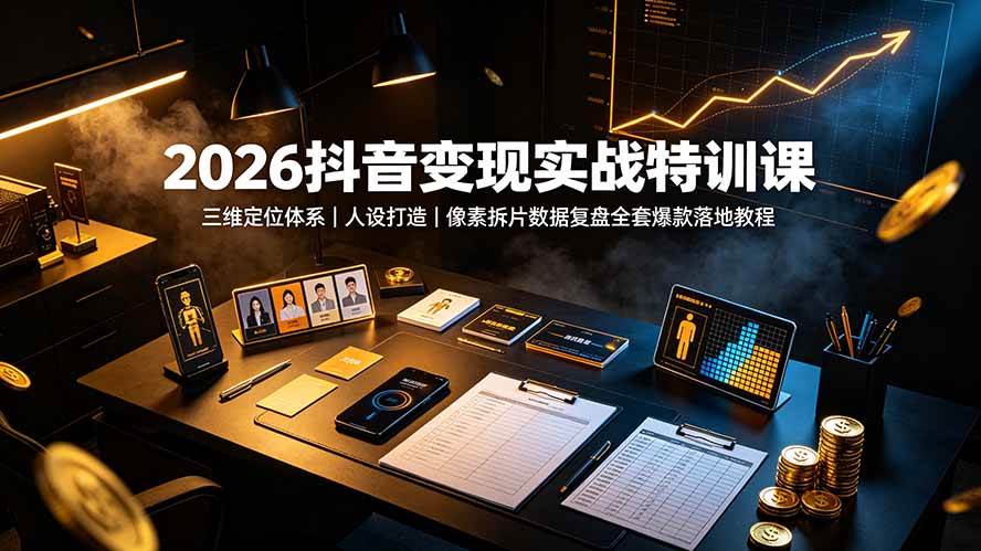 （19419期）2026抖音变现实战特训课：三维定位体系｜人设打造｜像素拆片数据复盘全套爆款落地教程-小栈博客测试网