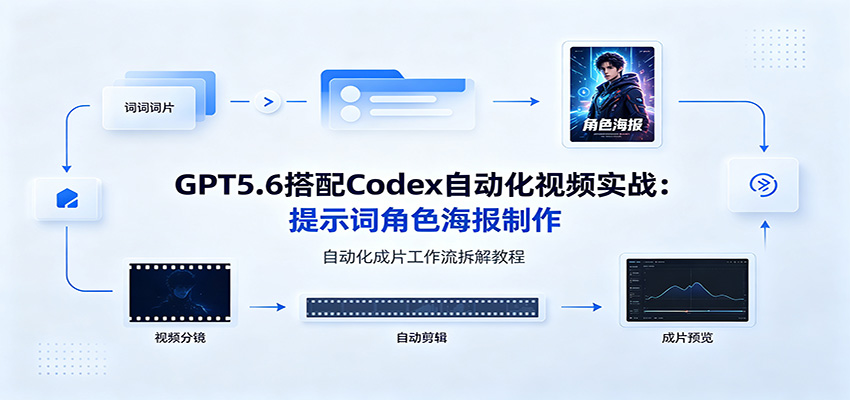 GPT5.6搭配Codex自动化视频实战：提示词角色海报制作，自动化成片工作流拆解教程-邪修侠 - 演示