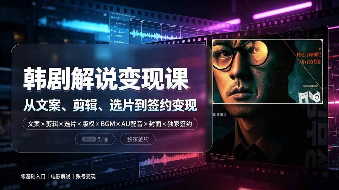 (19438期)抖音270W粉丝博主亲授韩剧解说课:文案×剪辑×选片×版权×BGM×AU配音×封面×独家签约,零基础到变现-小栈博客测试网