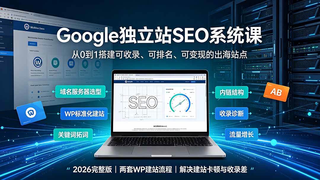 (19426期)Google独立站SEO-7月系统课:出海基建×WordPress建站×AI内容生产×站内外优化×Search Console×AdSense变现-小栈博客测试网