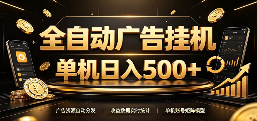 全自动广告挂机,每天24小时不停的去看广告获取收益,单机500+-邪修侠 - 演示