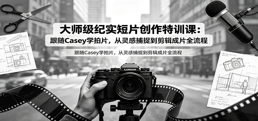 大师级纪实短片创作特训课：跟随Casey学拍片，从灵感捕捉到剪辑成片全流程-邪修侠 - 演示