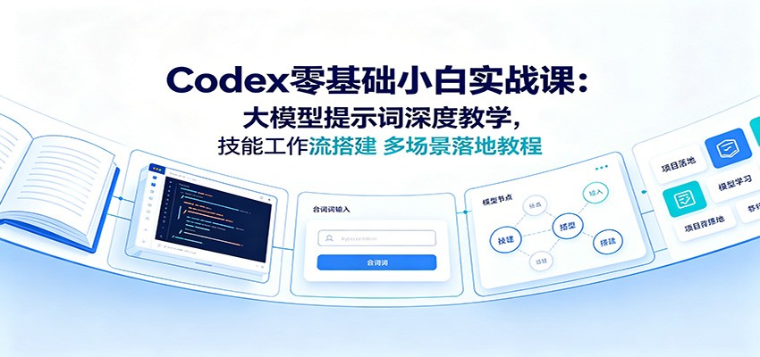 Codex零基础小白实战课:大模型提示词深度教学,技能工作流搭建多场景落地教程-多课资源站