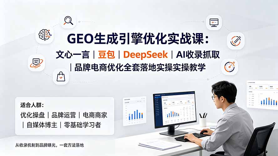 GEO生成引擎优化实战课:文心一言|豆包|DeepSeek|AI收录抓取|品牌电商优化全套落地实操教学-网创百晓生