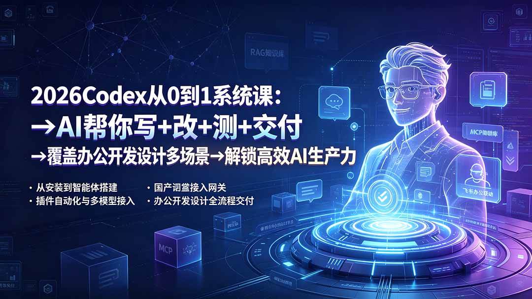 （19461期）2026Codex从0到1系统课：→AI帮你写+改+测+交付→覆盖办公开发设计多场景→解锁高效AI生产力-小栈博客测试网