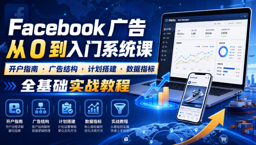 Facebook广告新手从0到入门系统课｜开户指南・广告结构・计划搭建・数据指标全基础实战教程-邪修侠 - 演示