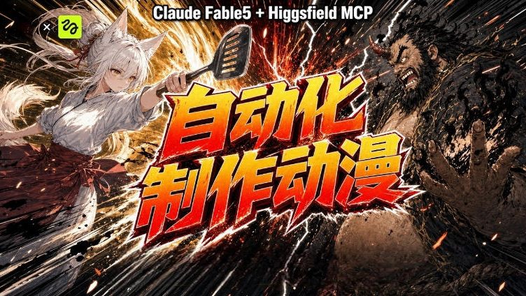 AI自动化动漫制作！Claude Fable 5接入Higgsfield MCP，直接生成完整创意内容-邪修侠 - 演示