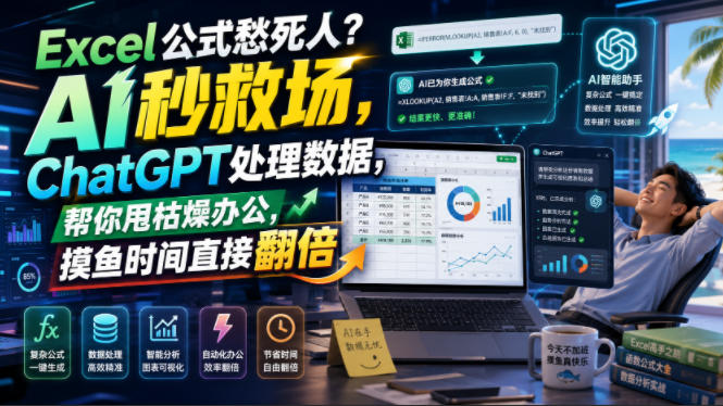 Excel公式愁死人？AI秒救场，ChatGPT处理数据，帮你甩枯燥办公，摸鱼时间直接翻倍【原创双语字幕】-邪修侠 - 演示