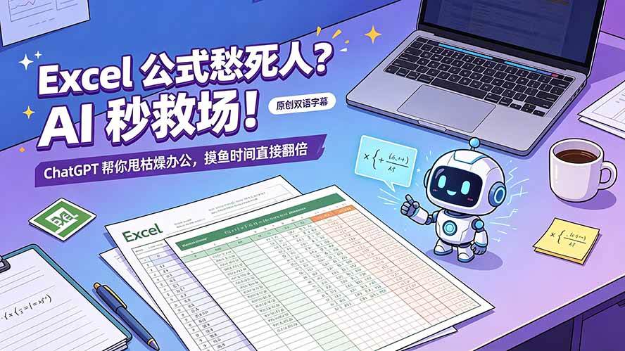 （19487期）Excel 公式愁死人？AI 秒救场！ChatGPT 帮你甩枯燥办公，摸鱼时间直接翻倍【原创双语字幕】-小栈博客测试网