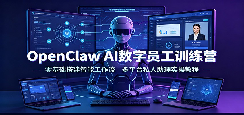 OpenClaw AI数字员工训练营：零基础搭建智能工作流，多平台私人助理实操教程-邪修侠 - 演示
