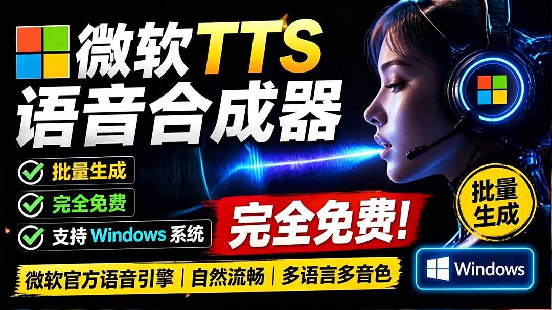 （19494期）微软 TTS 免费语音配音生成器，完全免费，支持多语音、多音色选择，Windows系统专用 TTS语音合成器-小栈博客测试网