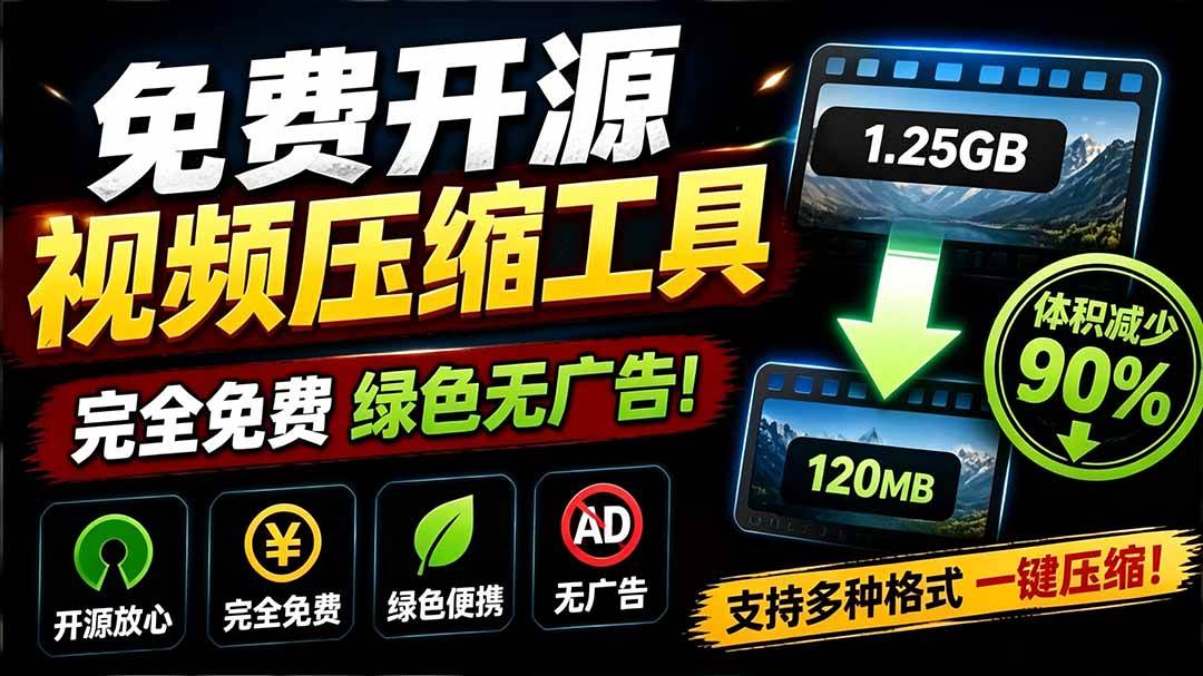 （19495期）Github开源视频压缩瘦身工具，轻松压缩90%，并保持画质清晰，完全免费绿色无广告！VideoSlim-小栈博客测试网