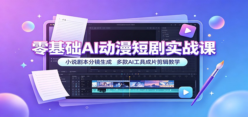 零基础AI动漫短剧实战课：小说剧本分镜生成，多款AI工具成片剪辑教学-邪修侠 - 演示