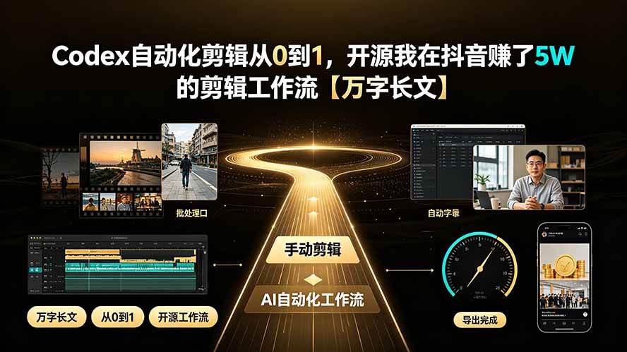 （19504期）Codex自动化剪辑从0到1，开源我在抖音赚了5W 的剪辑工作流【万字长文】-小栈博客测试网