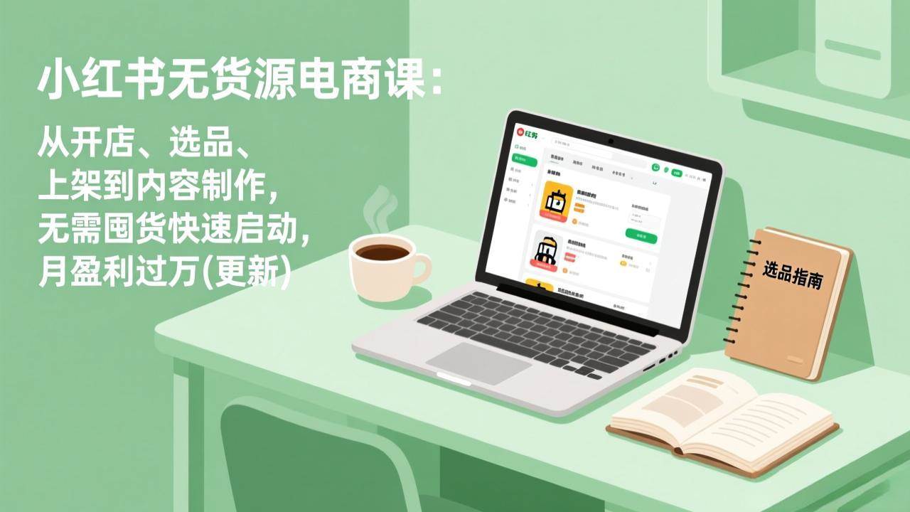 （19512期）小红书无货源电商课(7月更新)：从开店、选品、上架到内容制作，无需囤货快速启动，月盈利过万-小栈博客测试网