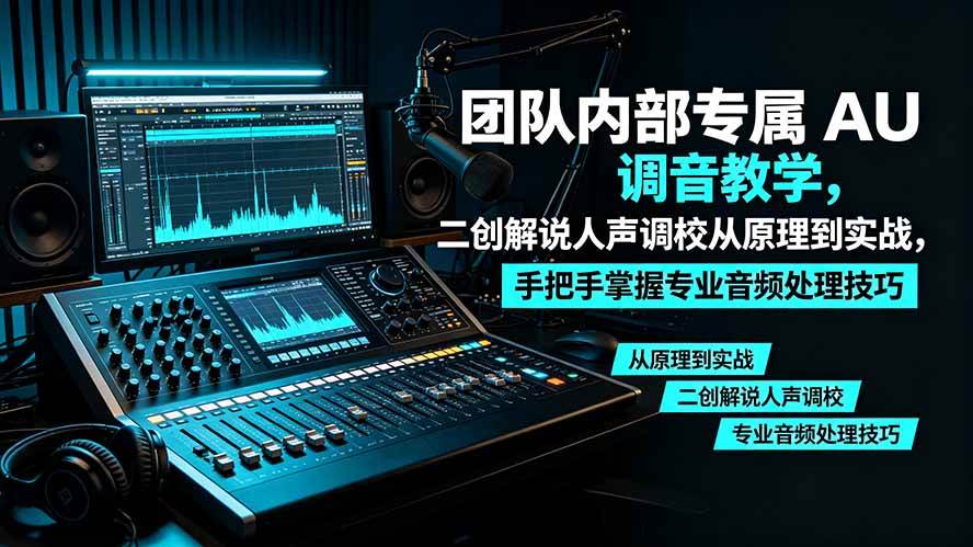 （19517期）某大佬团队内部专属 AU 调音教学，二创解说人声调校从原理到实战，手把手掌握专业音频处理技巧-小栈博客测试网