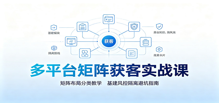 多平台矩阵获客实战课：矩阵布局分类教学，基建风控隔离避坑指南-邪修侠 - 演示