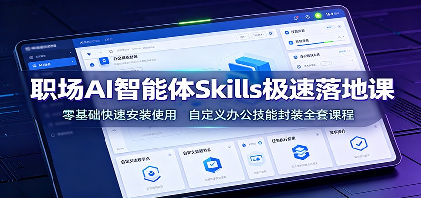 职场AI智能体Skills极速落地课：零基础快速安装使用，自定义办公技能封装全套课程-邪修侠 - 演示