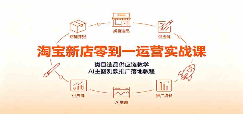淘宝新店零到一运营实战课：类目选品供应链教学，AI主图测款推广落地教程-邪修侠 - 演示