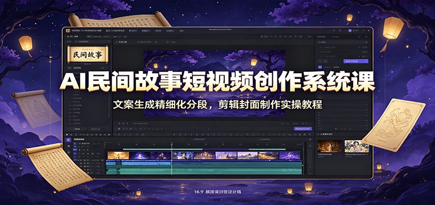AI民间故事短视频创作系统课：文案生成精细化分段，剪辑封面制作实操教程-邪修侠 - 演示