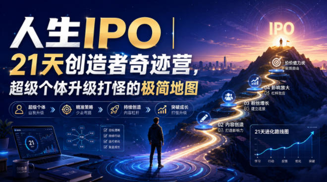 人生IPO︱21天创造者奇迹营，超级个体升级打怪的极简地图-邪修侠 - 演示