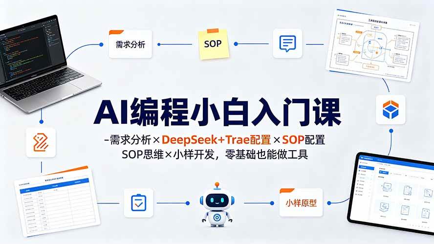 (19539期)AI编程小白入门课-需求分析×DeepSeek+Trae配置×SOP思维×小样开发,零基础也能做工具-小栈博客测试网