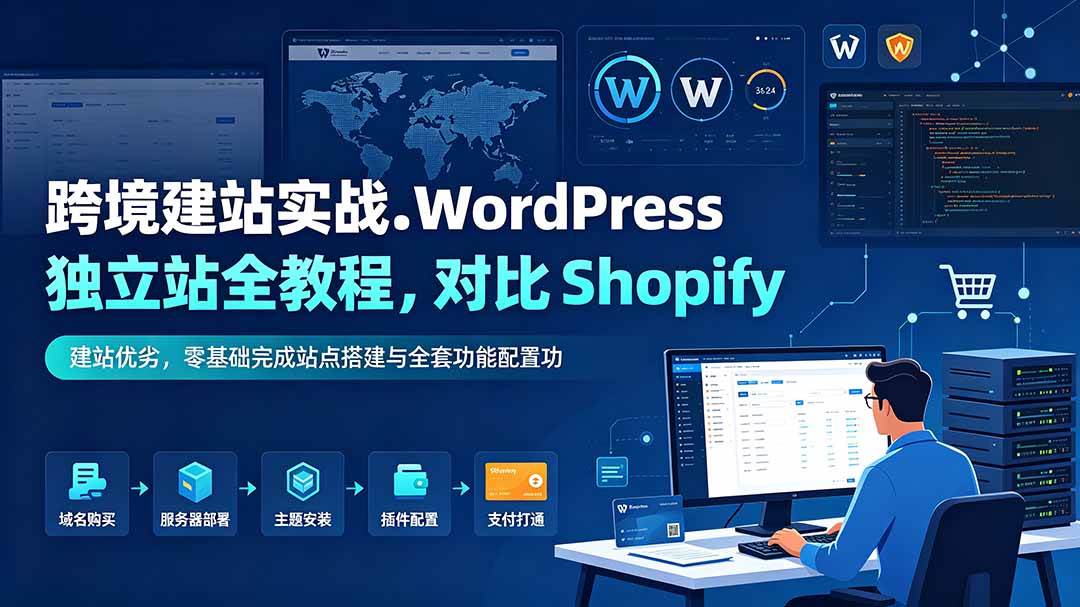 (19546期)跨境建站实战:WordPress 独立站全教程,对比 Shopify 建站优劣,零基础完成站点搭建与全套功能配置-小栈博客测试网