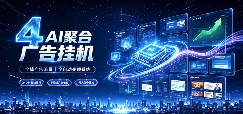 全域广告流量聚合，AI无人挂机稳赚佣金，打造长期稳定被动收入副业-羽桐社资源站